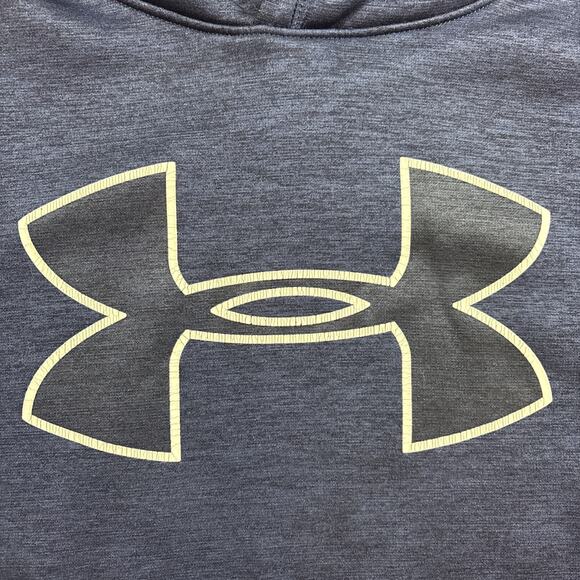 Under Armour ColdGear Hoodie YXL Boys Blue Loose Fit Big Logo Pullover - Picture 2 of 6